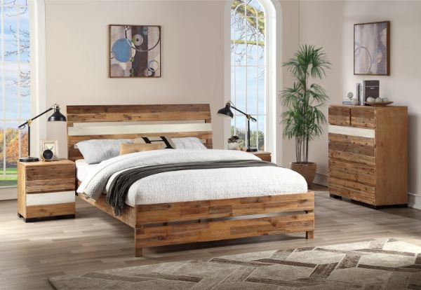 Picture of Test No Order - LEAMAN 4PC/5PC/6PC Solid Acacia Wood Bedroom Combo in Queen/King Size