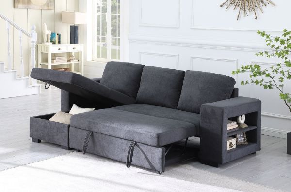 Picture of Test No Order - LUCENA Reversible Sectional Sofa Bed with Storage (Dark Grey)