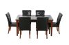 Picture of Test No Order - SOMMERFORD 7PC Marble Top Dining Set (Dark Tiles Pattern) - Black Chairs