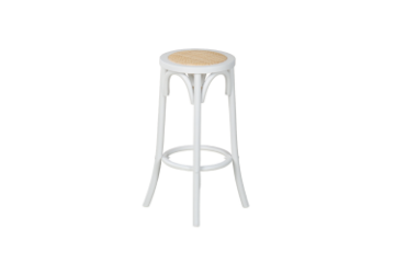 Picture of Test No Order - MAUI Solid Beech Rattan Seat Bar Stool (White)