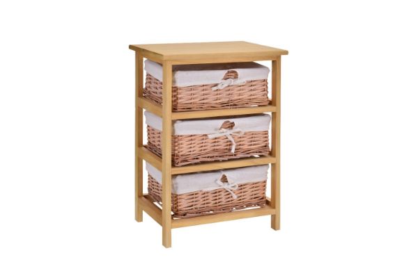 Picture of Test No Order - SIENA 3 Drawers Cabinet (Wicker Basket)