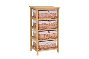 Picture of Test No Order - SIENA 4 Drawers Cabinet (Wicker Basket)