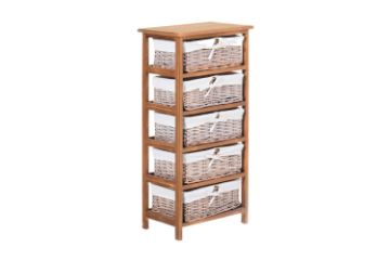 Picture of Test No Order - SIENA 5 Drawers Cabinet (Wicker Basket)