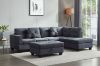 Picture of Test No Order - NEBULA Sectional Sofa with Storage Ottoman & Drop-Down Console (Dark Grey)