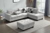 Picture of Test No Order - NEBULA Sectional Sofa with Storage Ottoman & Drop-Down Console (Light Grey) - Facing Right