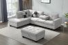 Picture of Test No Order - NEBULA Sectional Sofa with Storage Ottoman & Drop-Down Console (Light Grey) - Facing Right