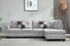 Picture of Test No Order - NEBULA Sectional Sofa with Storage Ottoman & Drop-Down Console (Light Grey) - Facing Right