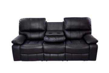 Picture of Test No Order - BOSTON Reclining Sofa (Black) - 3 Seater with 2 Recliners + Drop Down Console (3RRC+2RRC)