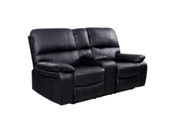 Picture of Test No Order - BOSTON  Reclining Sofa (Black) - 2 Seater Recliners + Console (2RRC)