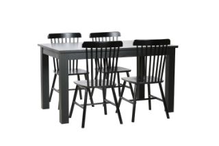 Picture of Test No Order - VICTOR 5PC Dining Set (Black) - 1.4M Table + 4 Chairs