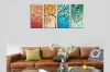 Picture of Test No Order - TREE IN COLOURS - Frameless Canvas Print Wall Art (80cmx40cm) (4 Panels)