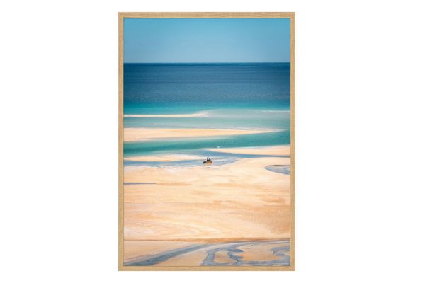 Picture of Test No Order - BEACH AT ABEL TASMAN NATIONAL PARK - Wood Color Framed Canvas Print Wall Art (150cmx100cm)