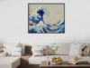 Picture of Test No Order - THE GREAT WAVE OFF KANAGAWA By Hokusai - Black Framed Canvas Print Wall Art (130cmx80cm)