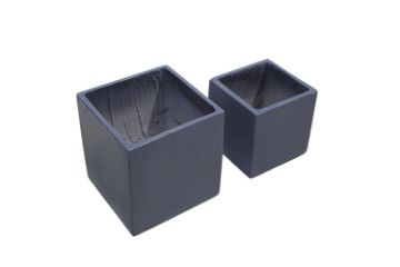 Picture of Test No Order - AMBLER Grey Square Flower Pot (Big/Small)