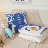 Picture of Test No Order - 2-in-1 Multifunction Throw Pillow & Cotton Blanket/Quilt (Blue Deer)