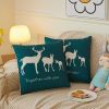 Picture of Test No Order - 2-in-1 Multifunction Throw Pillow & Cotton Blanket/Quilt (Green Deer)