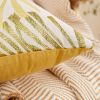 Picture of Test No Order - PALM LEAVES 3D Jacquard Pillow Cushion with Inner - Cushion 40165 Golden (40cmx60cm)