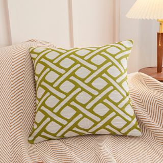 Picture of Test No Order - GEOMETRIC Jacquard Fabric Pillow Cushion with Inner Assorted (45cmx45cm) - Cushion 68810 (Green)