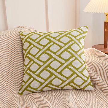 Picture of Test No Order - GEOMETRIC Jacquard Fabric Pillow Cushion with Inner Assorted (45cmx45cm) - Cushion 68810 (Green)