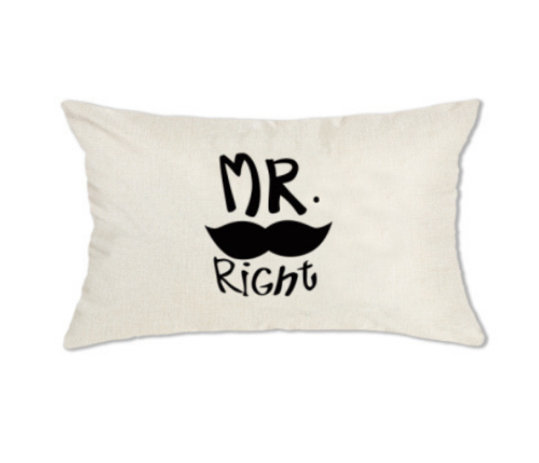 Picture of Test No Order - LUMBAR Throw Pillow Cushion with Inner Assorted (30cmx50cm) - Cushion 1587 (Mr. Right)