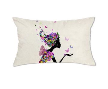 Picture of Test No Order - LUMBAR Throw Pillow Cushion with Inner Assorted (30cmx50cm) - Cushion 1785 (Floral Girl)