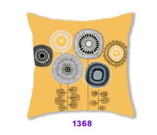 Picture of Test No Order - SQUARE Linen Cushion with Inner Assorted - Cushion 1368 (Yellow Flowers)