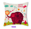 Picture of Test No Order - SQUARE Linen Cushion with Inner Assorted - Cushion 1792 (Elephant & Bird)