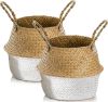 Picture of Test No Order - SEAGRASS Belly Basket/Floor Planter/Storage Belly Basket (White & Natural Two Tone) (Multiple Sizes)