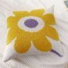 Picture of Test No Order - DAISY Floral Style Square Jacquard Cushion with Inner (45cmx45cm) - White Base Yellow Daisy