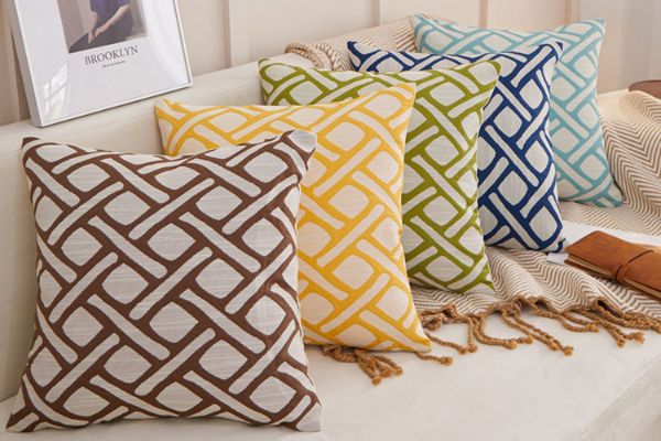 Picture of Test No Order - GEOMETRIC Jacquard Fabric Pillow Cushion with Inner Assorted (45cmx45cm)