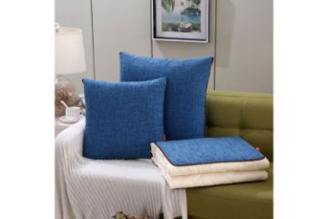 Picture of Test No Order - 2-in-1 Multifunction Throw Pillow & Cotton Blanket/Quilt - Large Size (Blue)