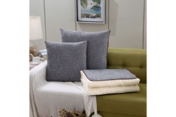 Picture of Test No Order - 2-in-1 Multifunction Throw Pillow & Cotton Blanket/Quilt - Large Size (Grey)