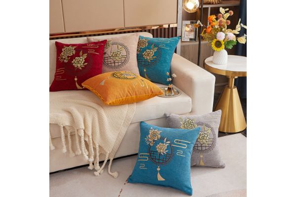 Picture of Test No Order - ORIENTAL Style Chenille Jacquard Pillow Cushion with Inner Assorted (45cmx45cm)