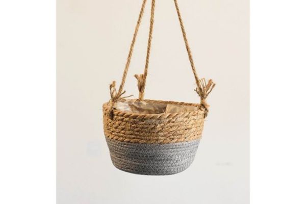 Picture of Test No Order - HANGING Natural Jute Rope Planter Basket (Grey Dip)