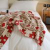 Picture of Test No Order - PROVINCE Knitted Throw Blanket with Tassels 130cmx170cm (Beige-Coffee-Red)