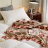 Picture of Test No Order - PROVINCE Knitted Throw Blanket with Tassels 130cmx170cm (Beige-Coffee-Red)