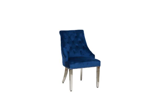 Picture of Test No Order - DARCY Velvet Dining Chair with Stainless Steel Legs (Blue)