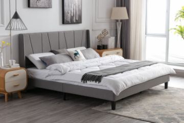 Picture of Test No Order - ALASKA Fabric Bed Frame (Grey) - Queen Size