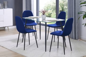 Picture of Test No Order - EVERLY 5PC Dining Set (Blue Chairs)