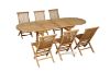 Picture of Test No Order - BALI Outdoor Solid Teak Wood Oval 160-240 Extension Dining Set (7PC/9PC)