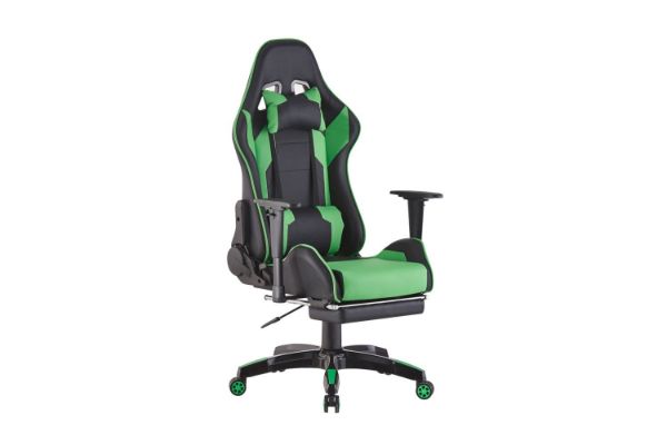 Picture of Test No Order - APOLLO Faux Leather Gaming Chair with Footrest (Green)