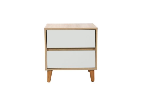 Picture of Test No Order - RENO 2 Drawer Bedside Table (White Drawer)