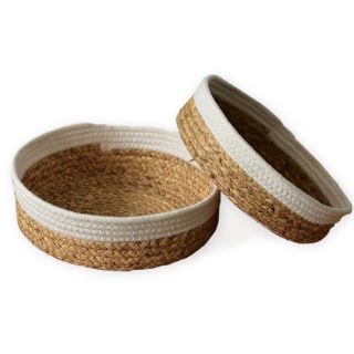 Picture of Test No Order - Jute Rope Bread basket/ Fruit basket *Natural & White  Two Tone - Large Dia 30