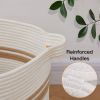 Picture of Test No Order - COTTON ROPE Laundry Basket/ Organizer /Planter Dia 50 (White & Natural)