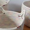 Picture of Test No Order - CAT EAR Shaped Cotton Rope Organizer/Storage Basket (Multi-Colour)