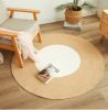 Picture of Test No Order - Modern Boho Style Round Woven Jute Rug *White & Natural -Dia 120