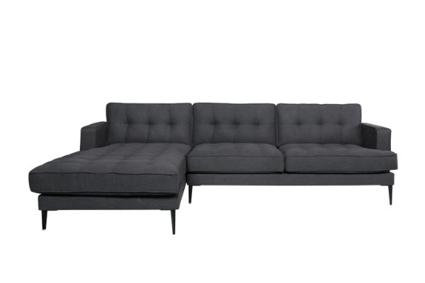 Picture of Test No Order - MADDOX Sectional Fabric Sofa (Grey) - Facing  Left