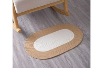 Picture of Test No Order - OVAL JUTE Woven Rug (White & Natural)