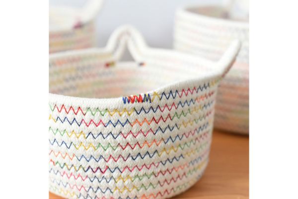 Picture of Test No Order - CAT EAR Shaped Cotton Rope Organizer/Storage Basket (Multi-Colour)