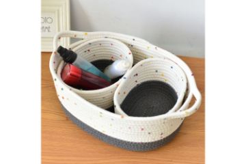 Picture of Test No Order - COTTON ROPE Organizer/ Storage Basket 3 Piece As A Set